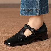 Calista Women's Leather T-Strap Pumps - Black - Women's Footwear > Pumps > T-Strap Pumps - Michael Verde - Image 1