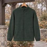 Cedric Men's Relaxed Fit Full-Zip Fleece Jacket - Army Green - Department: Men - Michael Verde - Image 3