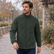 Cedric Men's Relaxed Fit Full-Zip Fleece Jacket - Army Green - Catalog Group: Clothing - Michael Verde - Image 2
