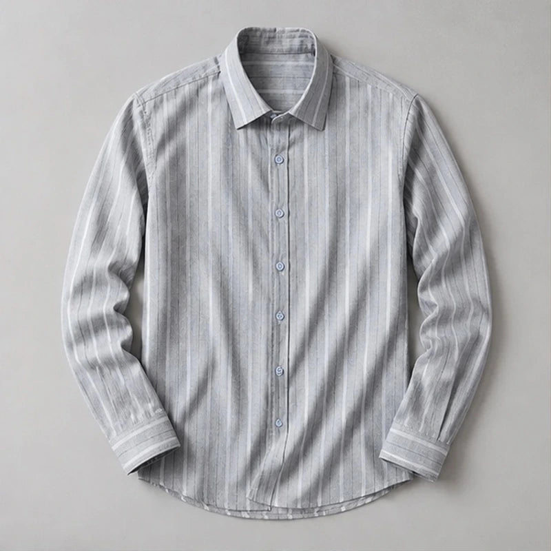 Charlton Striped Long Sleeve Shirt - Gray - male - Michael Verde - Image 3