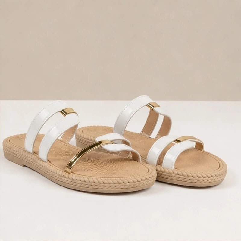Cirelle Braided Sole Comfort Sandals - White - women's sandals - Michael Verde - Image 2