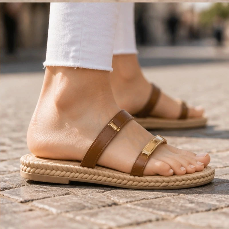 Cirelle Braided Sole Comfort Sandals - Brown - orthopedic sandals - Michael Verde - Image 4