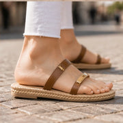 Cirelle Braided Sole Comfort Sandals - Brown - orthopedic sandals - Michael Verde - Image 4