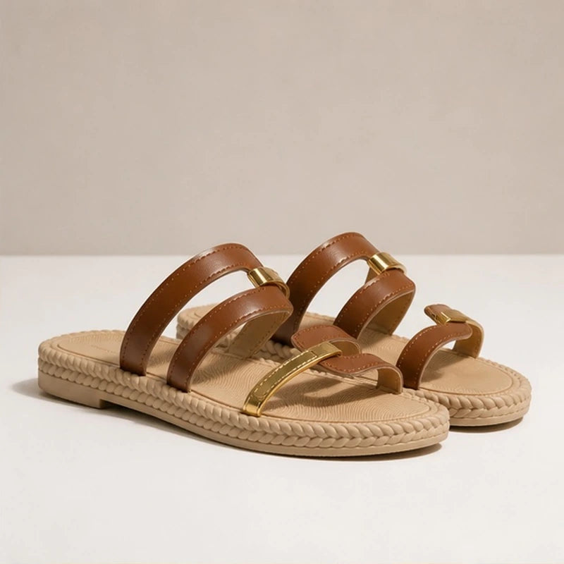Cirelle Braided Sole Comfort Sandals - Brown - women's sandals - Michael Verde - Image 2