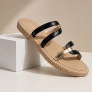 Cirelle Braided Sole Comfort Sandals - Black - Sandals - Michael Verde - Image 1