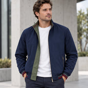 Conrad Men's Reversible Harrington Jacket - Blue - Men's Clothing > Outerwear > Reversible Bomber Jackets - Michael Verde - Image 1