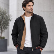 Conrad Men's Reversible Harrington Jacket - Black - Men's Clothing > Outerwear > Reversible Bomber Jackets - Michael Verde - Image 1