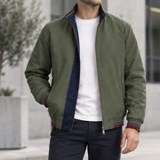 Conrad Men's Reversible Harrington Jacket - Military Green - Men's Clothing > Outerwear > Reversible Bomber Jackets - Michael Verde - Image 1