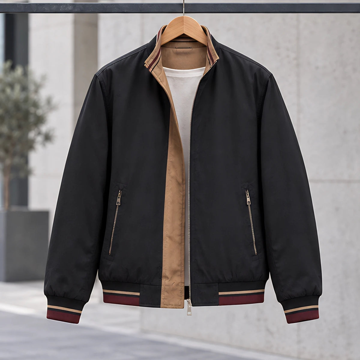 Conrad Men's Reversible Harrington Jacket - Black - Department: Men - Michael Verde - Image 3