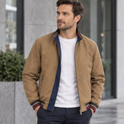 Conrad Men's Reversible Harrington Jacket - Khaki - Men's Clothing > Outerwear > Reversible Bomber Jackets - Michael Verde - Image 1