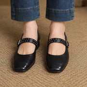Dahlia Women's Leather Mary Jane Pumps - Black - Shoes - Michael Verde - Image 3