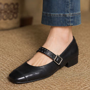 Dahlia Women's Leather Mary Jane Pumps - Black - Women's Footwear > Pumps > Mary Jane Pumps - Michael Verde - Image 1