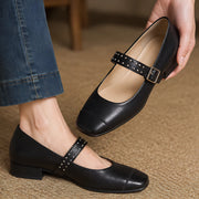 Dahlia Women's Leather Mary Jane Pumps - Black - Women's Shoes - Michael Verde - Image 2