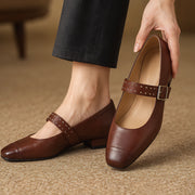 Dahlia Women's Leather Mary Jane Pumps - Brown - Women's Shoes - Michael Verde - Image 2