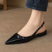 Danica Women's Leather Slingback Kitten Heels - Black - Women's Footwear > Heels > Slingback Pumps - Michael Verde - Image 1