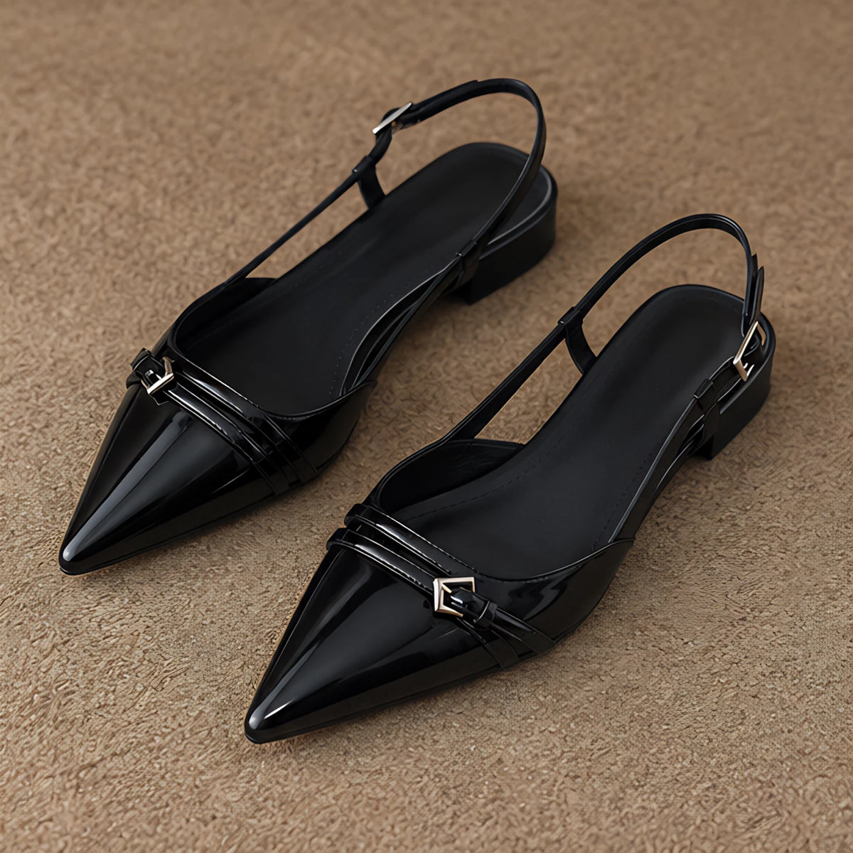 Danica Women's Leather Slingback Kitten Heels - Black - female - Michael Verde - Image 4