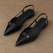Danica Women's Leather Slingback Kitten Heels - Black - female - Michael Verde - Image 4