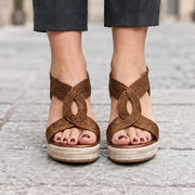Delmara Women's Open-Toe Platform Wedge Sandals - Bronze - Women's Footwear > Sandals > Platform Wedge Sandals - Michael Verde - Image 3