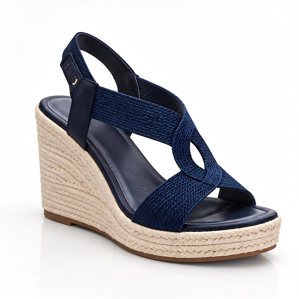 Delmara Women's Open-Toe Platform Wedge Sandals - Blue - Women's Footwear > Sandals > Platform Wedge Sandals - Michael Verde - Image 1