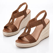 Delmara Women's Open-Toe Platform Wedge Sandals - Bronze - Shoes - Michael Verde - Image 2