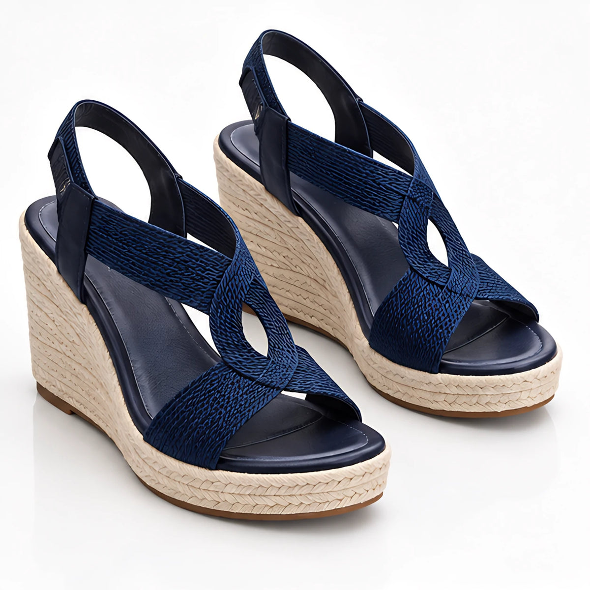 Delmara Women's Open-Toe Platform Wedge Sandals - Blue - Shoes - Michael Verde - Image 2