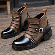 Eddington Buckle-Strap Leather Boots - Chestnut & Black Toe - male - Michael Verde - Image 4