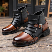 Eddington Buckle-Strap Leather Boots - Black & Cognac Toe - male - Michael Verde - Image 4