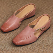 Elinor Women's Square-Toe Slip-On Leather Mules - Pink - Women's Footwear > Mules > Leather Mules - Michael Verde - Image 4