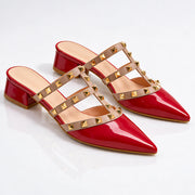 Elladine Women's Studded Slip-On Mule - Red - Women's Footwear > Mules > Pointed-Toe Mules - Michael Verde - Image 1
