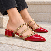 Elladine Women's Studded Slip-On Mule - Red - female - Michael Verde - Image 3