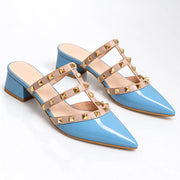 Elladine Women's Studded Slip-On Mule - Blue - Women's Footwear > Mules > Pointed-Toe Mules - Michael Verde - Image 1
