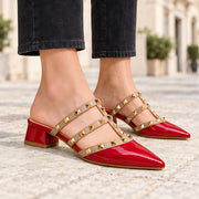 Elladine Women's Studded Slip-On Mule - Red - Women's - Michael Verde - Image 2