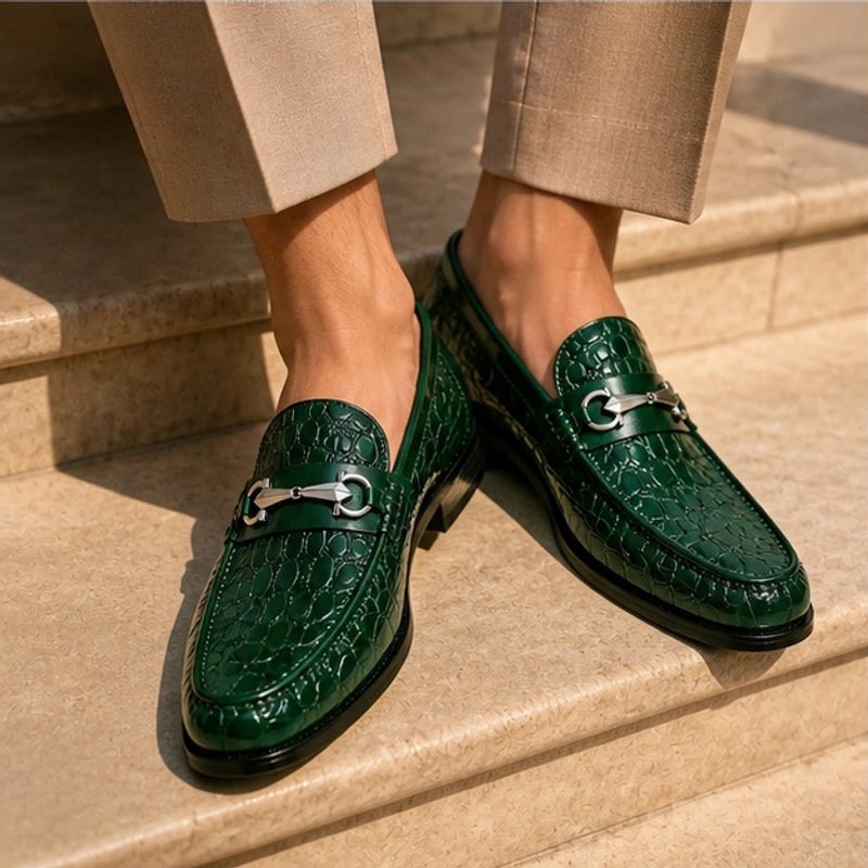 Ellard Leather Loafers - Green - men's loafers - Michael Verde - Image 2