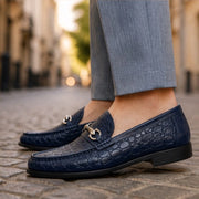 Ellard Leather Loafers - Blue - Shoes - Michael Verde - Image 1