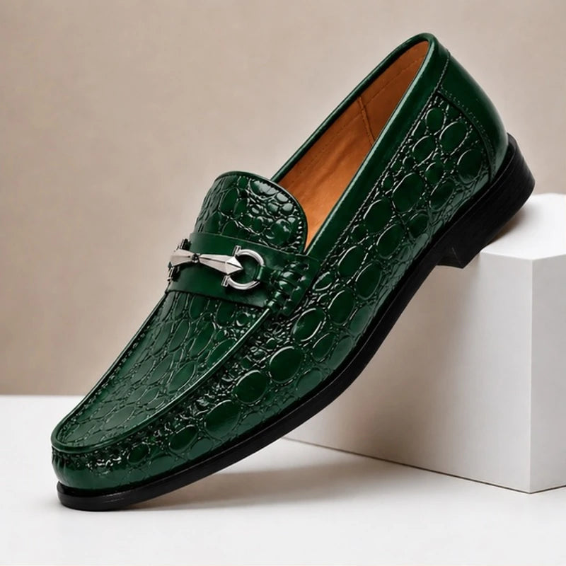 Ellard Leather Loafers - Green - cowhide leather - Michael Verde - Image 4