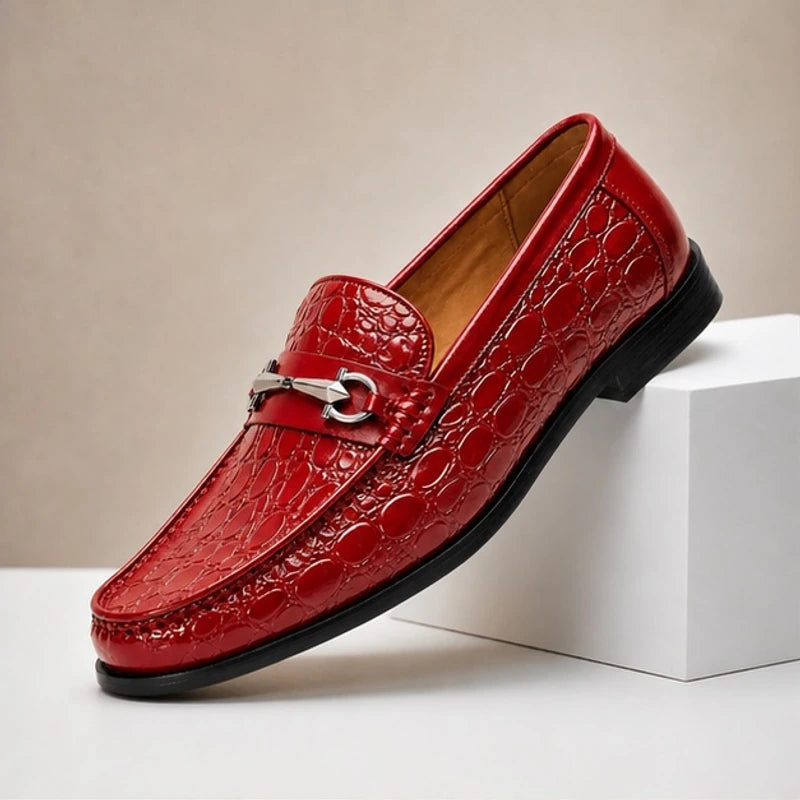 Ellard Leather Loafers - Red - cowhide leather - Michael Verde - Image 4