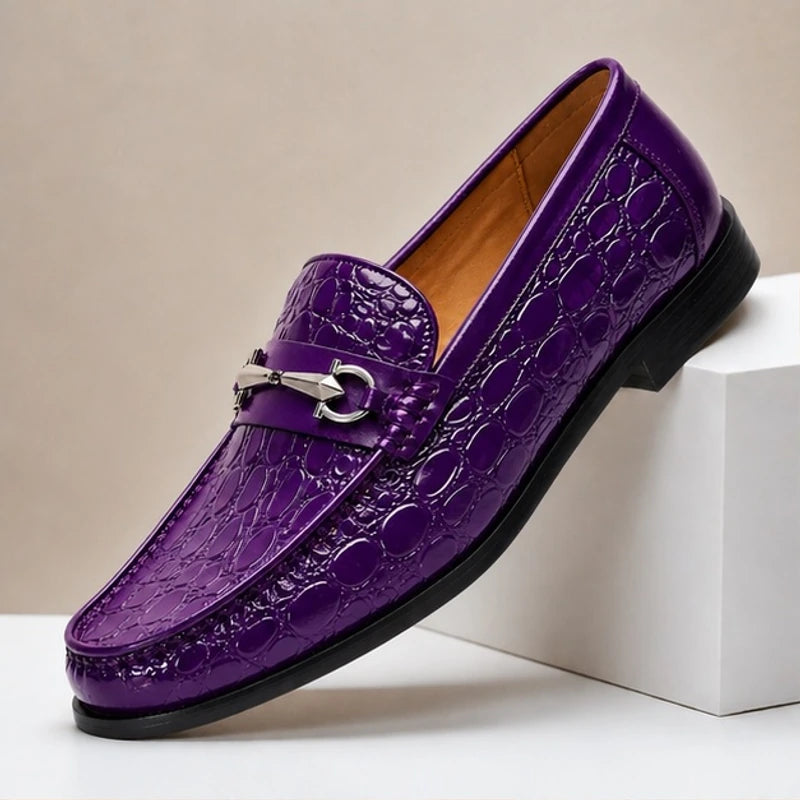 Ellard Leather Loafers - Purple - cowhide leather - Michael Verde - Image 4