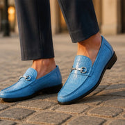Ellard Leather Loafers - Sky Blue - men's loafers - Michael Verde - Image 2