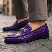 Ellard Leather Loafers - Purple - Shoes - Michael Verde - Image 1