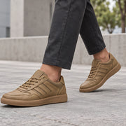 Emric Men's Leather Low-Top Sneakers - Khaki - Footwear > Sneakers > Leather Sneakers - Michael Verde - Image 1