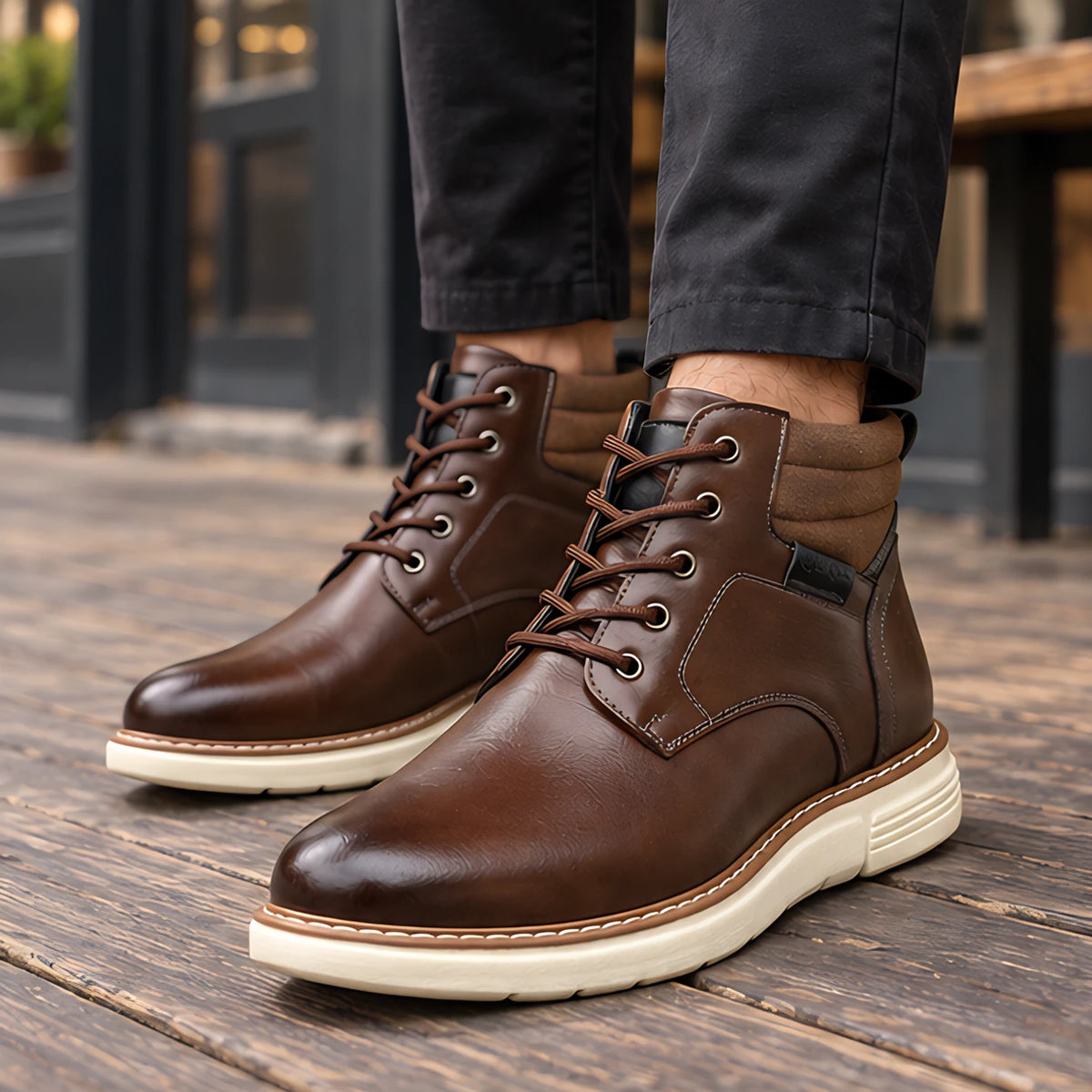Enzo Men's Leather Chukka Boots - Dark Brown - Men's Footwear > Boots > Chukka Boots - Michael Verde - Image 1