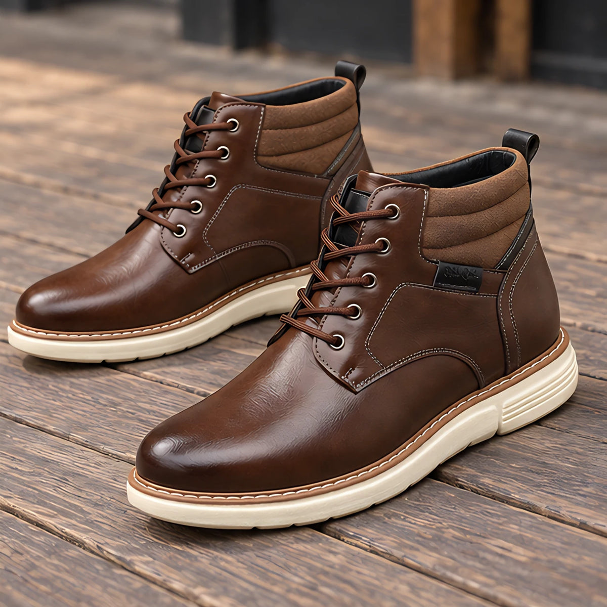 Enzo Men's Leather Chukka Boots - Dark Brown - Shoes - Michael Verde - Image 3
