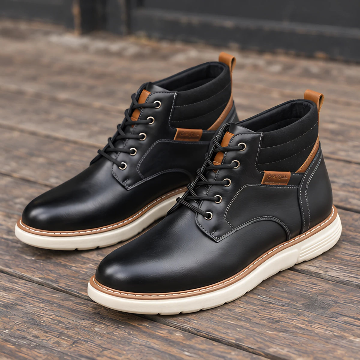 Enzo Men's Leather Chukka Boots - Black - Shoes - Michael Verde - Image 3