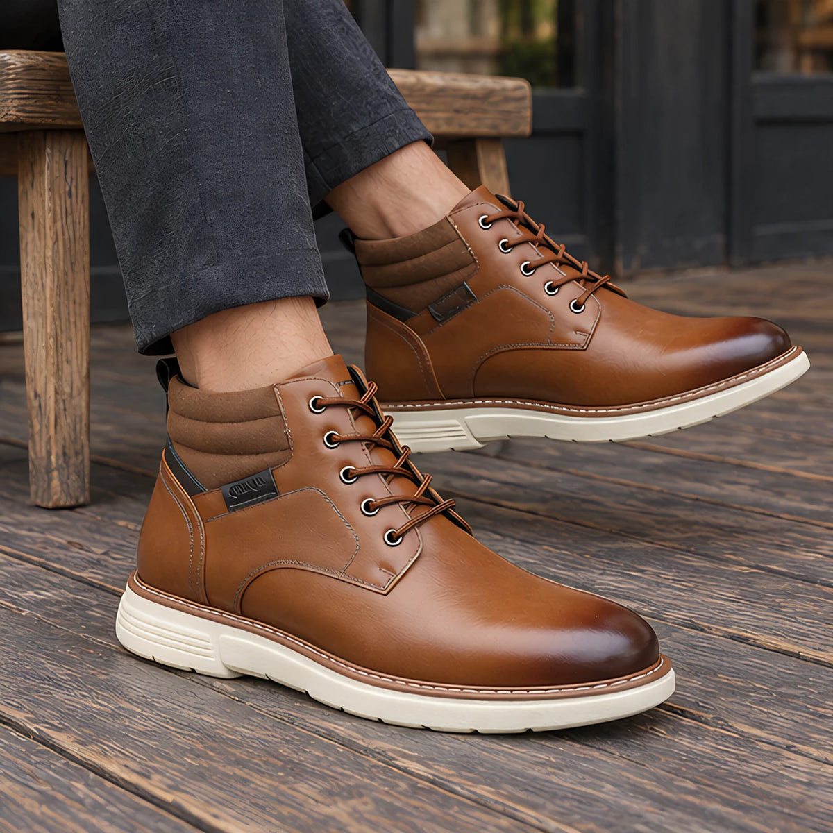Enzo Men's Leather Chukka Boots - Brown - mens shoes - Michael Verde - Image 2