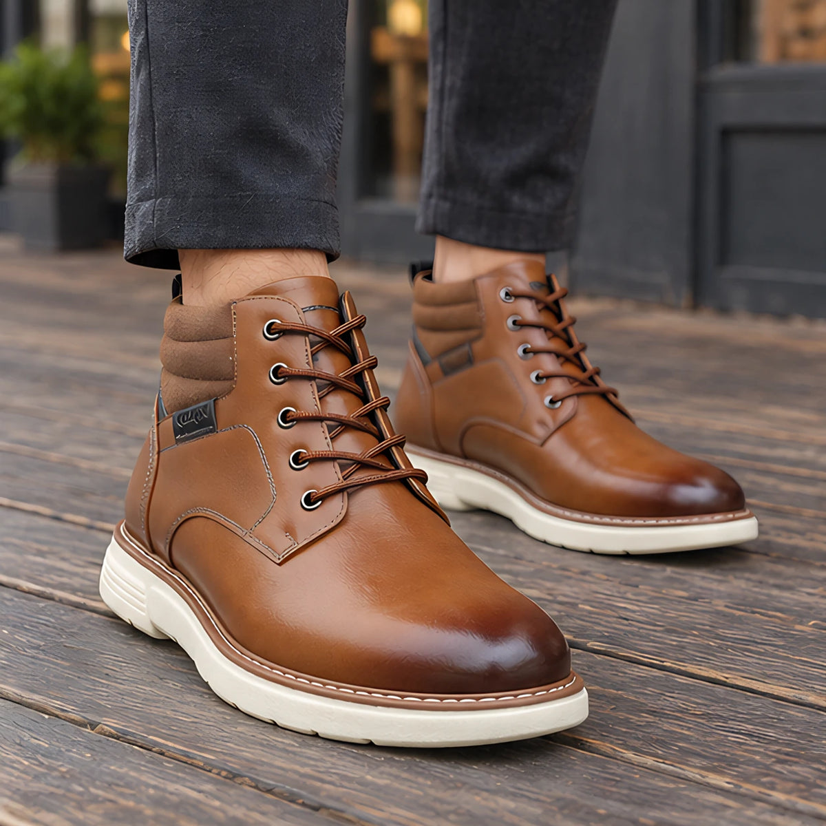 Enzo Men's Leather Chukka Boots - Brown - Men's Footwear > Boots > Chukka Boots - Michael Verde - Image 1