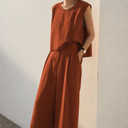 Estelle Two Piece Pants Set - Fire Orange - Outfit Set - Michael Verde - Image 1