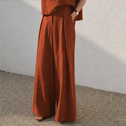 Estelle Two Piece Pants Set - Fire Orange - wide leg pants - Michael Verde - Image 4