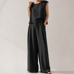 Estelle Two Piece Pants Set - Black - Outfit Set - Michael Verde - Image 1