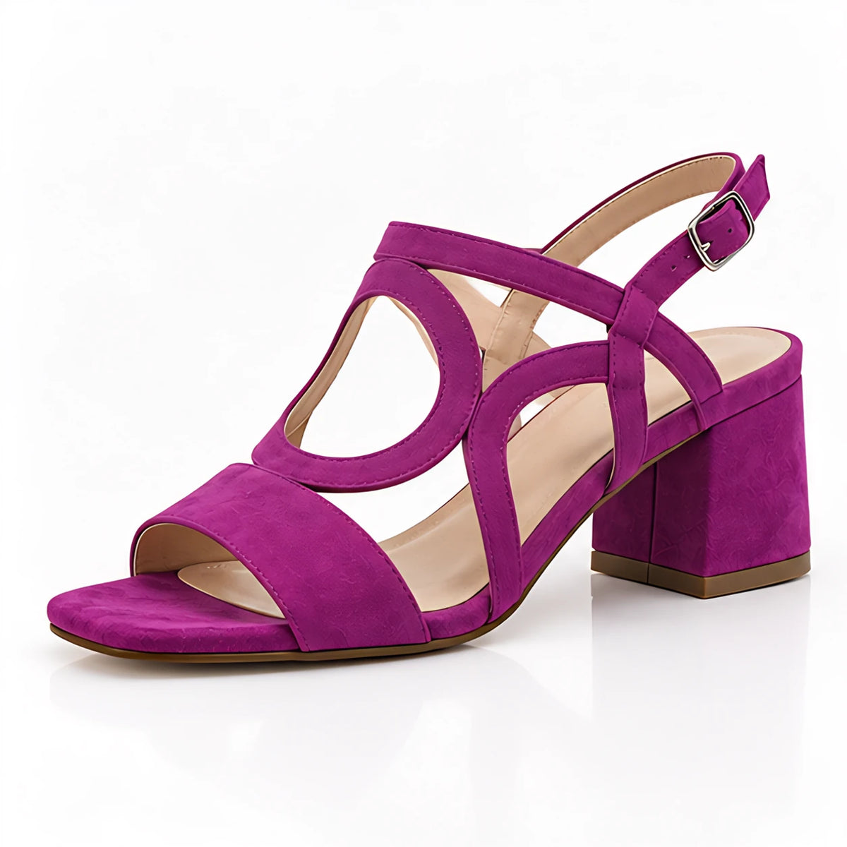Evadelle Women's Orthopedic Block Heel Sandals - Purple - Women's Footwear > Sandals > Block Heel Sandals - Michael Verde - Image 1