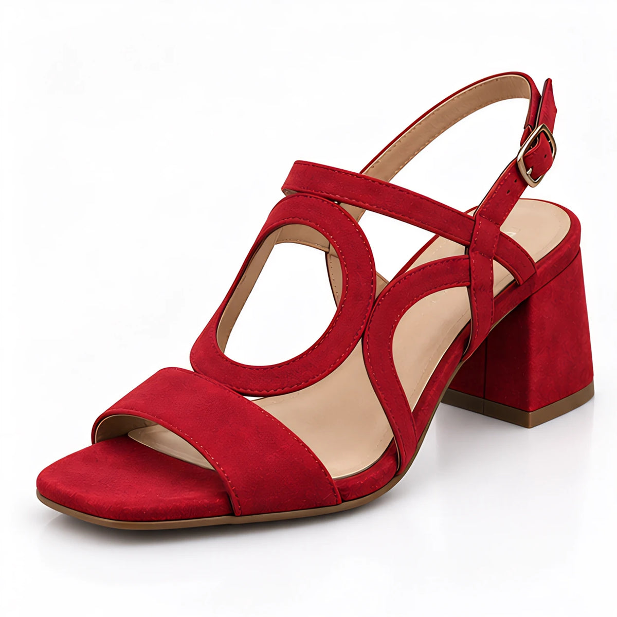 Evadelle Women's Orthopedic Block Heel Sandals - Red - Women's Footwear > Sandals > Block Heel Sandals - Michael Verde - Image 1